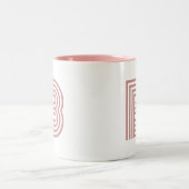 Tasse 2 Couleurs Lettre initiale de monogramme simple rose blush mo (Centre)