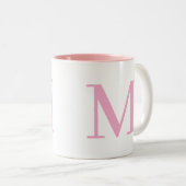 Tasse 2 Couleurs Lettre initiale | Monogramme Moderne tendance (Devant droit)