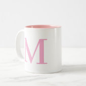 Tasse 2 Couleurs Lettre initiale | Monogramme Moderne tendance (Devant gauche)