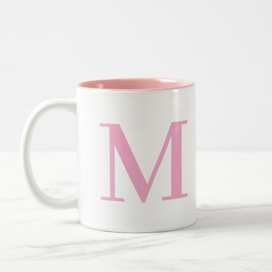 Tasse 2 Couleurs Lettre initiale | Monogramme Moderne tendance (Gauche)