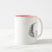 Tasse 2 Couleurs Lettre initiale personnalisée | Monogramme moderne (Devant droit)