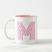 Tasse 2 Couleurs Lettre initiale rose/ Monogramme (Gauche)