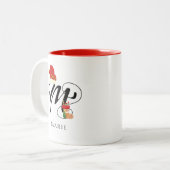 Tasse 2 Couleurs Lettre M initiale de monogramme de nom moderne Noë (Devant gauche)