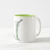 Tasse 2 Couleurs Lettre monogramme I de la Lavande d'Eucalyptus (Devant droit)