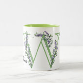 Tasse 2 Couleurs lettre monogrammée W Lavender eucalyptus (Centre)