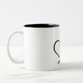 TASSE 2 COULEURS LETTRE NOIRE "D" ÉLÉGANTE MONOGRAMME (Gauche)
