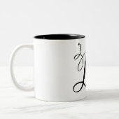 TASSE 2 COULEURS LETTRE NOIRE "L" ÉLÉGANTE MONOGRAMME (Gauche)