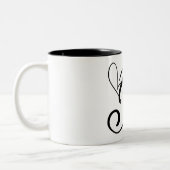 TASSE 2 COULEURS LETTRE NOIRE "M" ÉLÉGANTE MONOGRAMME (Gauche)