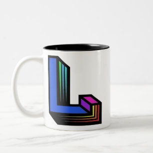 Tasse 2 Couleurs Lettre personnalisée colorée L
