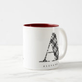 TASSE 2 COULEURS LETTRE PLAN NOIR ET BLANC A (Devant droit)