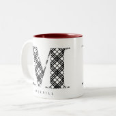 TASSE 2 COULEURS LETTRE PLAN NOIR ET BLANC M (Devant gauche)