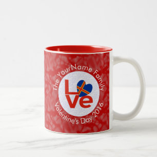 Tasse 2 Couleurs LETTRE ROUGE Åland ILES LOVE Drapeau personnalisé