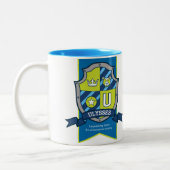 Tasse 2 Couleurs Lettre U crête bleu vert ours nom (Gauche)