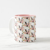 Tasse 2 Couleurs Lettre V (Devant gauche)