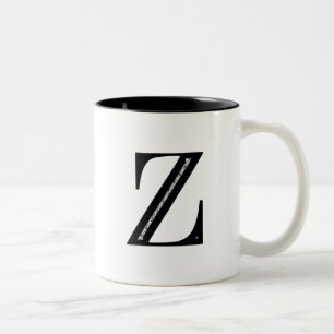 Tasse 2 Couleurs Lettre Z - noir de damassé