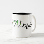 Tasse 2 Couleurs Lettres Aro Fierté Aromantique (Devant droit)