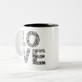 Tasse 2 Couleurs Lettres d'amour-Noir (Devant gauche)