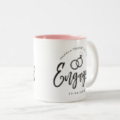 Tasse 2 Couleurs Lettres de script de la partie d'engagement (Devant droit)