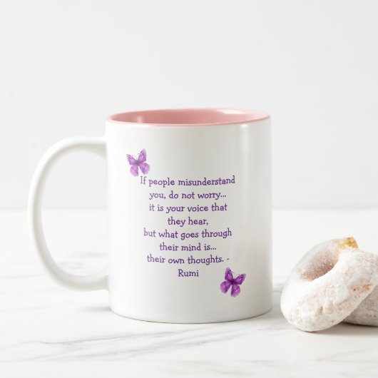 Tasse 2 Couleurs Leurs propres pensées - Rumi (Avec donut)