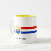 Tasse 2 Couleurs Lever de soleil océanique avec couleurs primaires (Devant gauche)