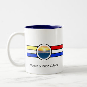 Tasse 2 Couleurs Lever de soleil océanique avec couleurs primaires