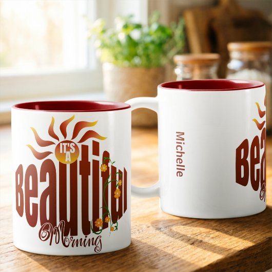 Tasse 2 Couleurs Lever de soleil rouge brique