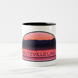 Tasse 2 Couleurs Lever rouge du lac Beltzville Pennsylvanie