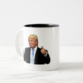Tasse 2 Couleurs Levez les pouces - Donald Trump (Devant gauche)