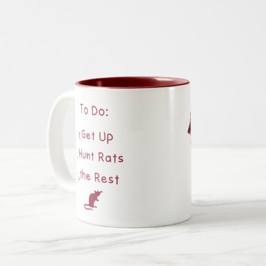 Tasse 2 Couleurs Levez-vous, Chasse les rats (Devant gauche)