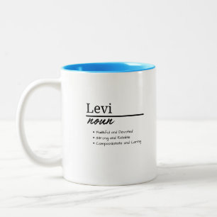 Tasse 2 Couleurs Levi, Garçon Nom Personnalisé Définition