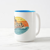Tasse 2 Couleurs Levi Retro Sunset Name Design (Devant droit)
