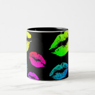 Tasse 2 Couleurs Lèvres colorées d'arc-en-ciel