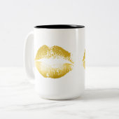 Tasse 2 Couleurs Lèvres en or (Devant gauche)