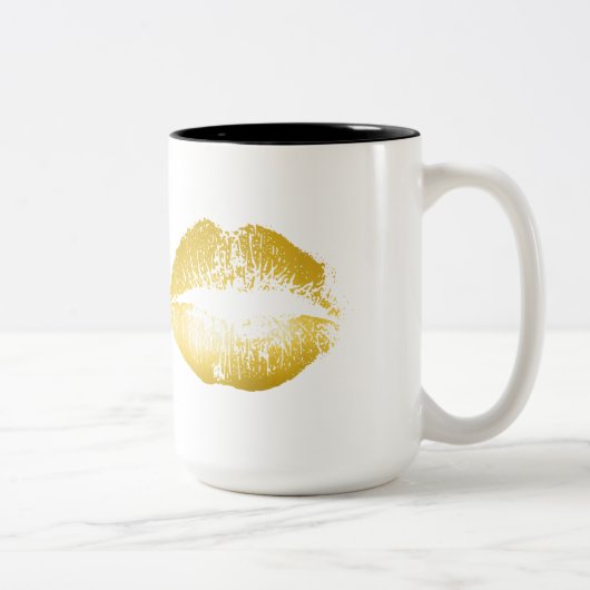 Tasse 2 Couleurs Lèvres en or (Droit)