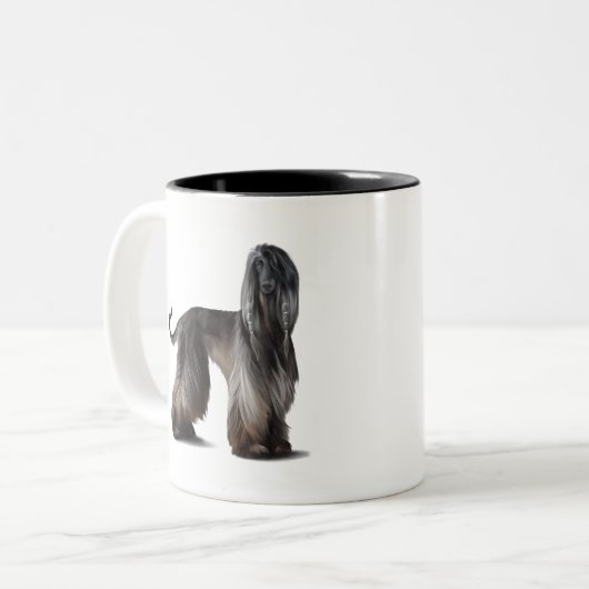 Tasse 2 Couleurs Lévrier afghan (Devant gauche)
