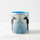 Tasse 2 Couleurs Lévrier en hiver  (Centre)