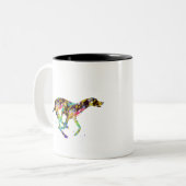 Tasse 2 Couleurs Lévrier whippet courant (Devant gauche)