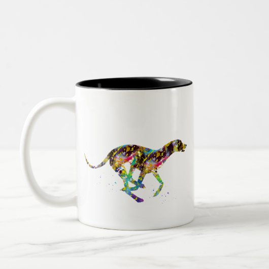 Tasse 2 Couleurs Lévrier whippet courant (Gauche)