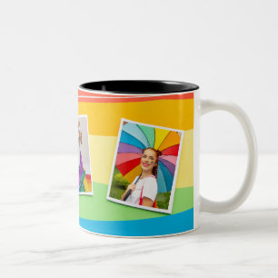 Tasse 2 Couleurs LGBT Gay Lesbian Moderne Nom personnalisé Photo