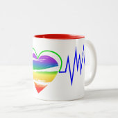 Tasse 2 Couleurs Lgbt Rainbow Heart Line (Devant droit)