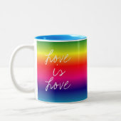 Tasse 2 Couleurs LGBTQ Rainbow Love is Love (Gauche)