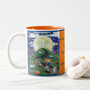 TASSE 2 COULEURS L'HOMME CITROUILLE RENCONTRE L'HOMME DANS LA LUNE,