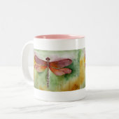 Tasse 2 Couleurs Libellule au coucher du soleil (Devant gauche)
