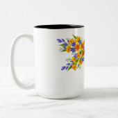Tasse 2 Couleurs libellule de fleurs jaunes (Gauche)