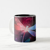 Tasse 2 Couleurs Libellule rouge lumineuse (Devant gauche)
