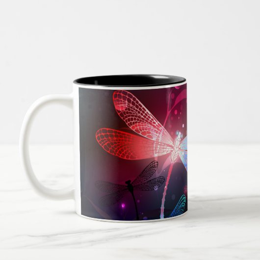 Tasse 2 Couleurs Libellule rouge lumineuse (Gauche)