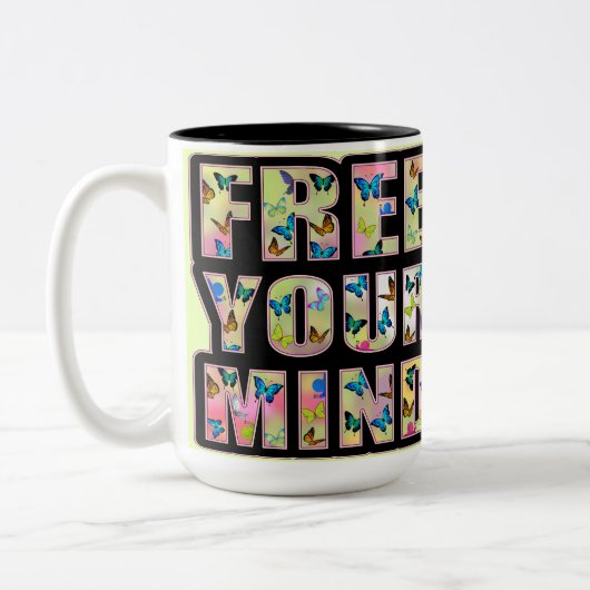 Tasse 2 Couleurs libère ton esprit (Gauche)