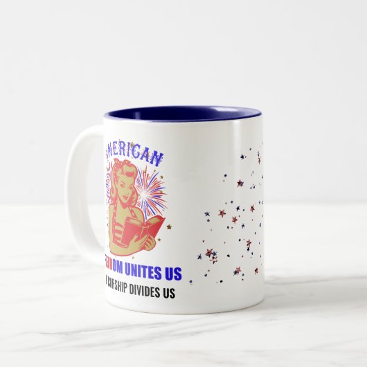 Tasse 2 Couleurs Liberté de lecture patriotique (Devant gauche)