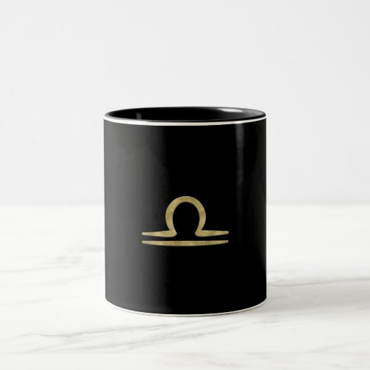Tasse 2 Couleurs LIBRA Gold Septembre Octobre Anniversaire Astrolog (Centre)