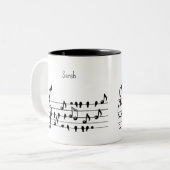 Tasse 2 Couleurs Libre comme un oiseau personnalisable (Devant gauche)